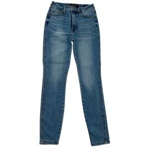 Judy Blue Women Sz 3 (26) Skinny Fit Mid Rise Stretch Whiskered Denim Jeans  Y2K